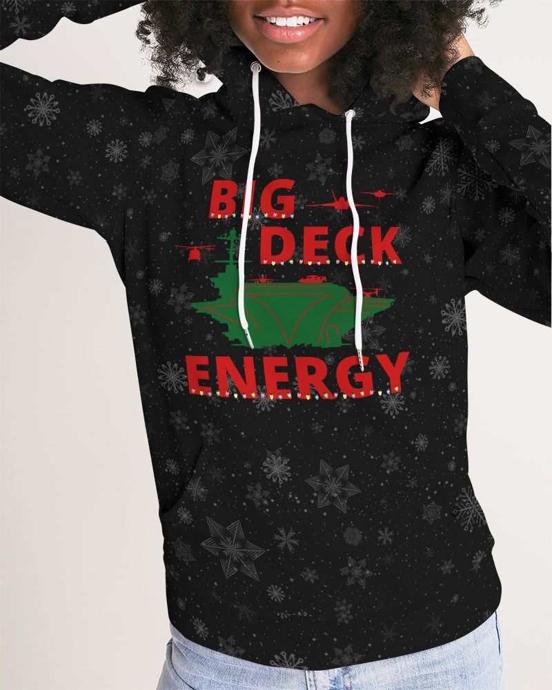 USS Nimitz 'BIG DECK ENERGY' Women's Christmas Hoodie