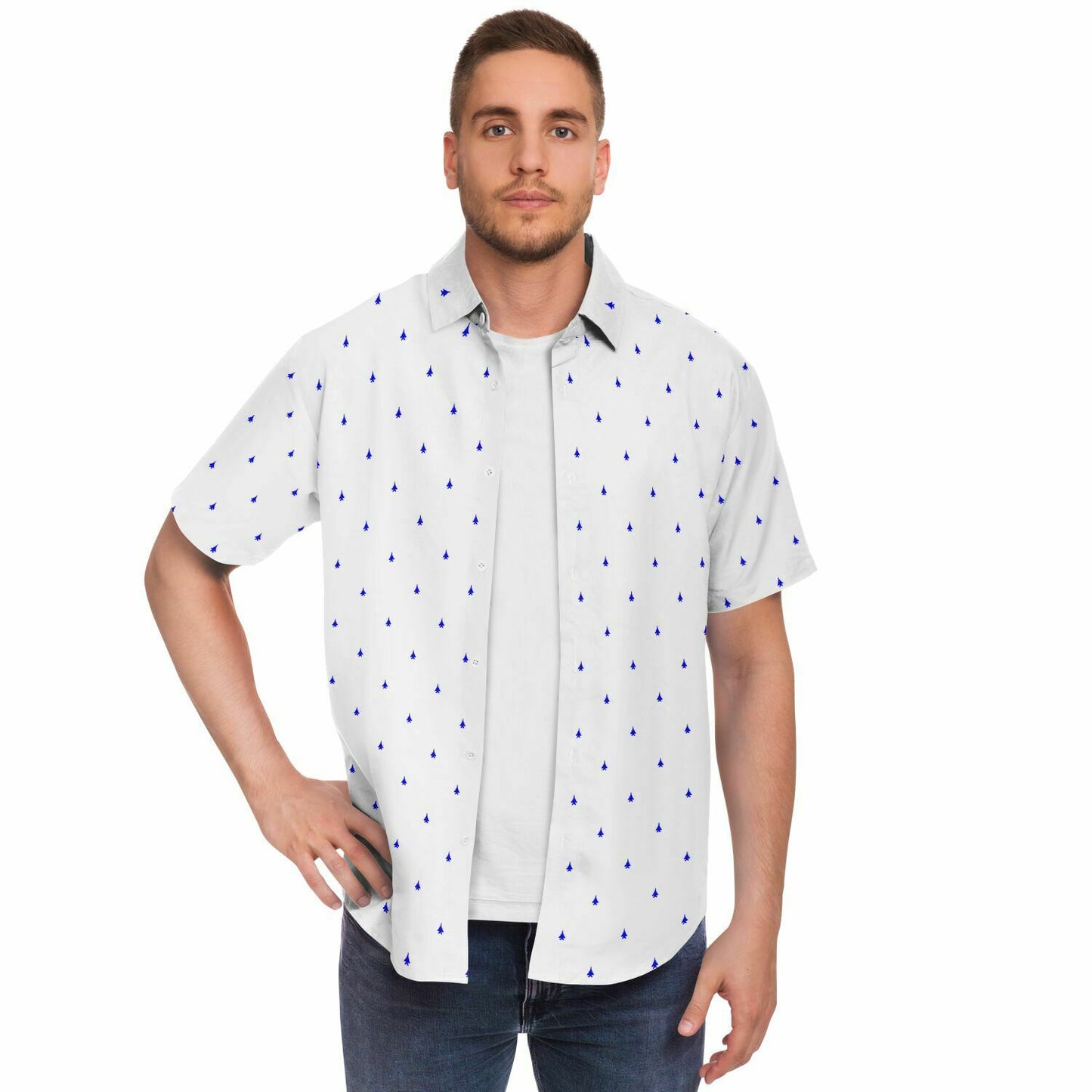 Bobby Malesra HUSTLA CUSTOM F-15E Short Sleeve Button Down Shirt - AOP