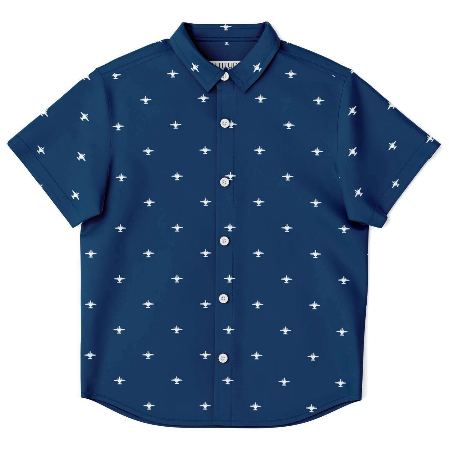 E-2D Kids/Youth 'Subtle Plane' Short Sleeve Button Down Shirt