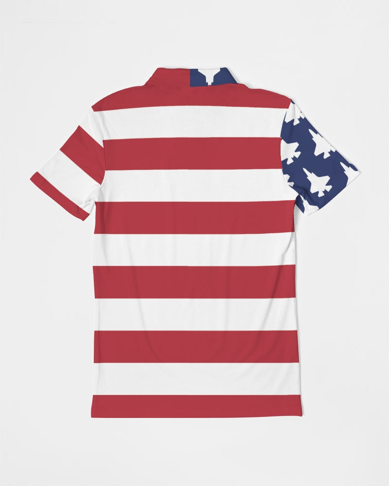 F-35B American Flag Golf Men's Slim Fit Short Sleeve Polo