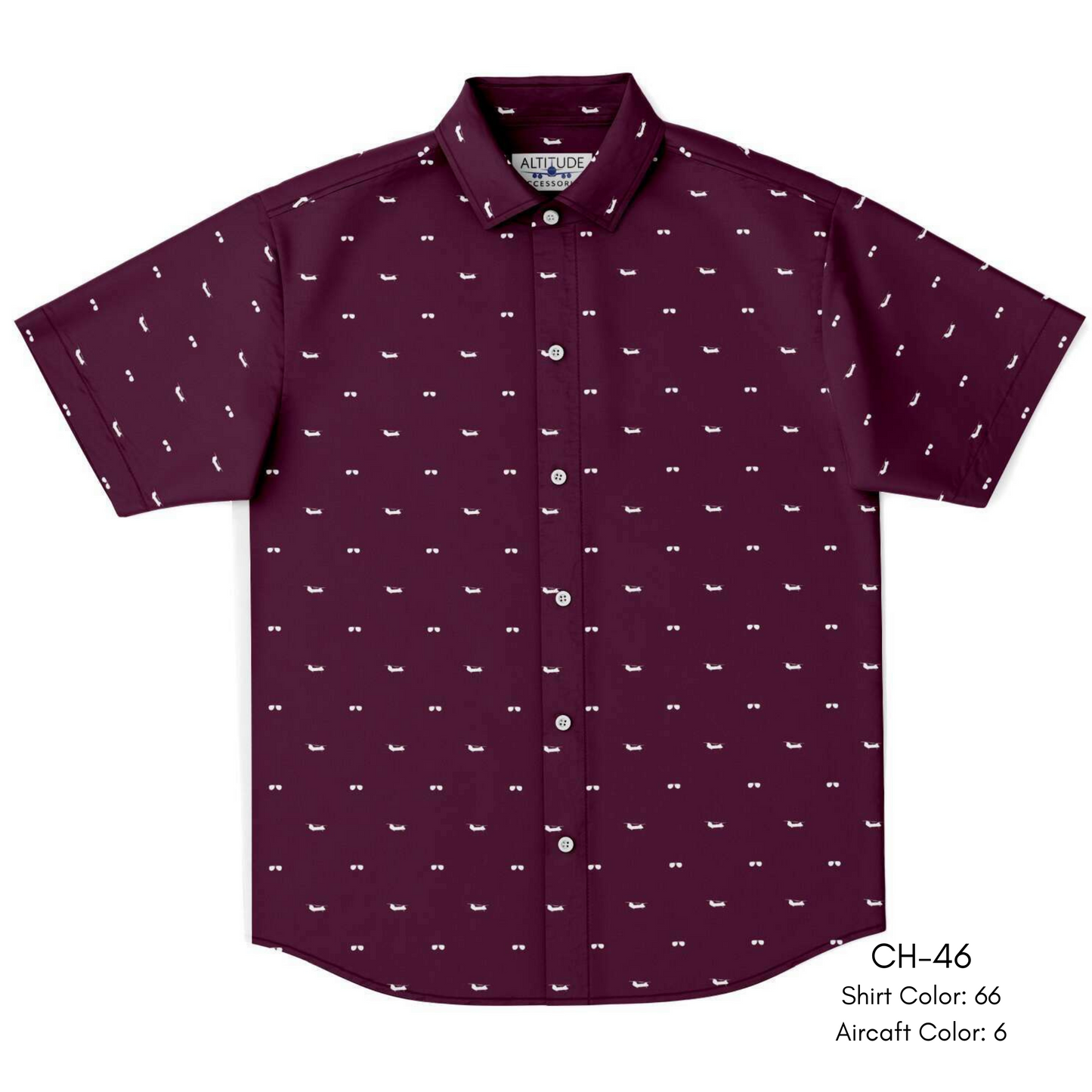 ANY Aircraft 'Subtle Plane & Aviator Glasses' Button Down Shirt