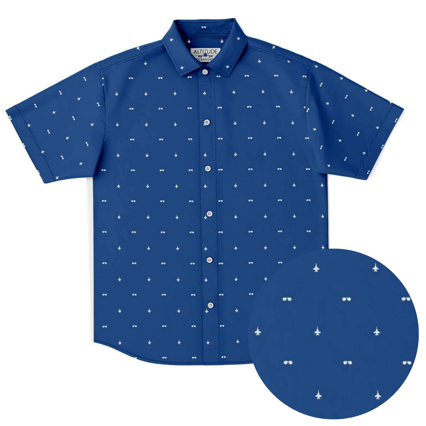 ANY Aircraft 'Subtle Plane & Aviator Glasses' Button Down Shirt