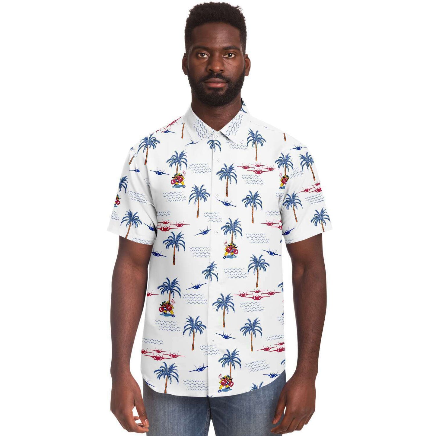 62nd Mens 'White Hawaiian' Button Down Shirt