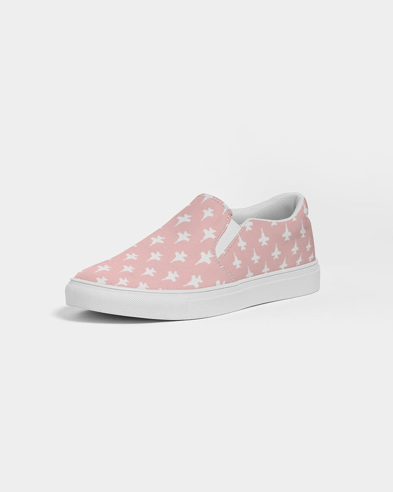 F-18 stroked light pink Women's Slip-On Canvas Shoe