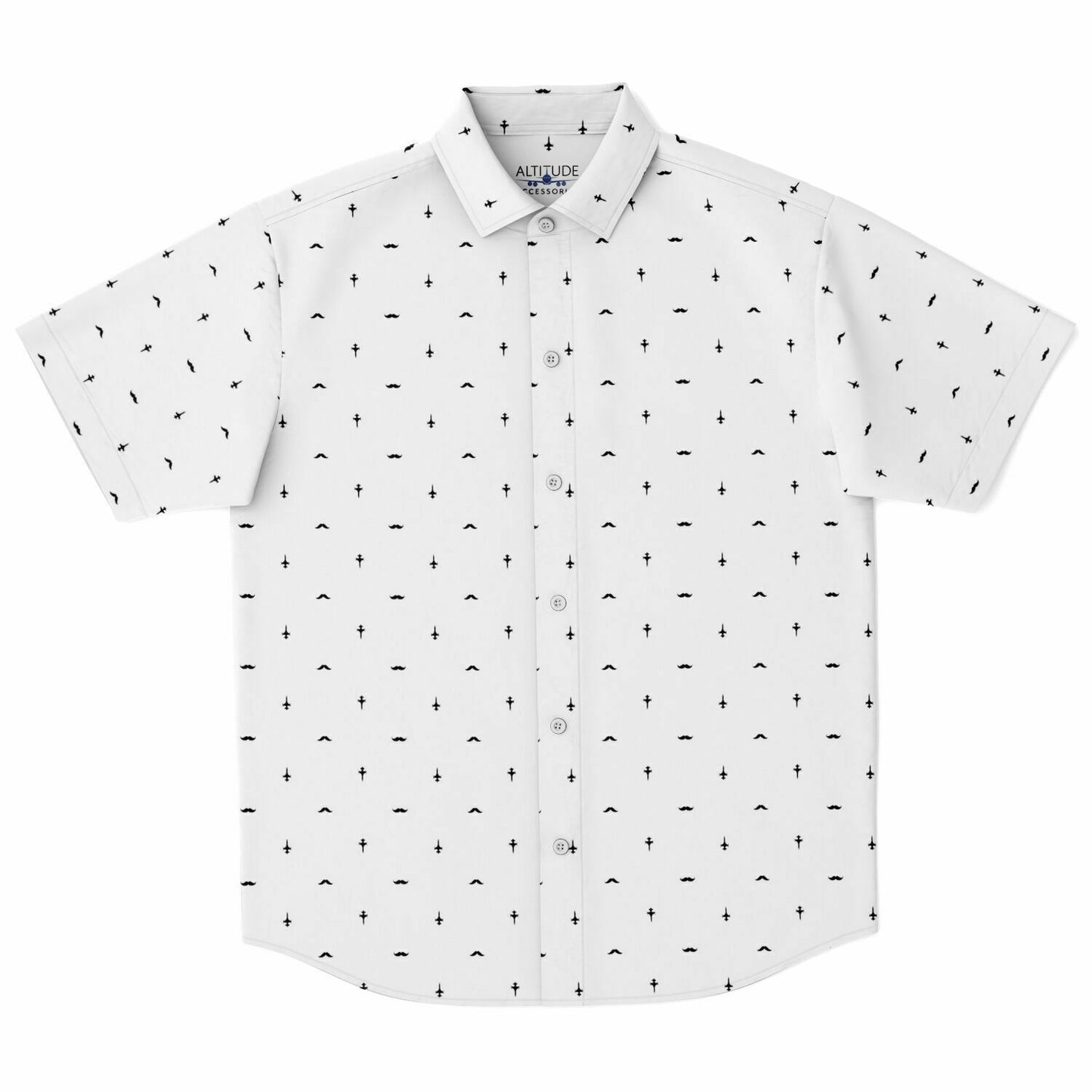 F-5 Aaron Faust Large Mustache Short Sleeve Button Down Shirt