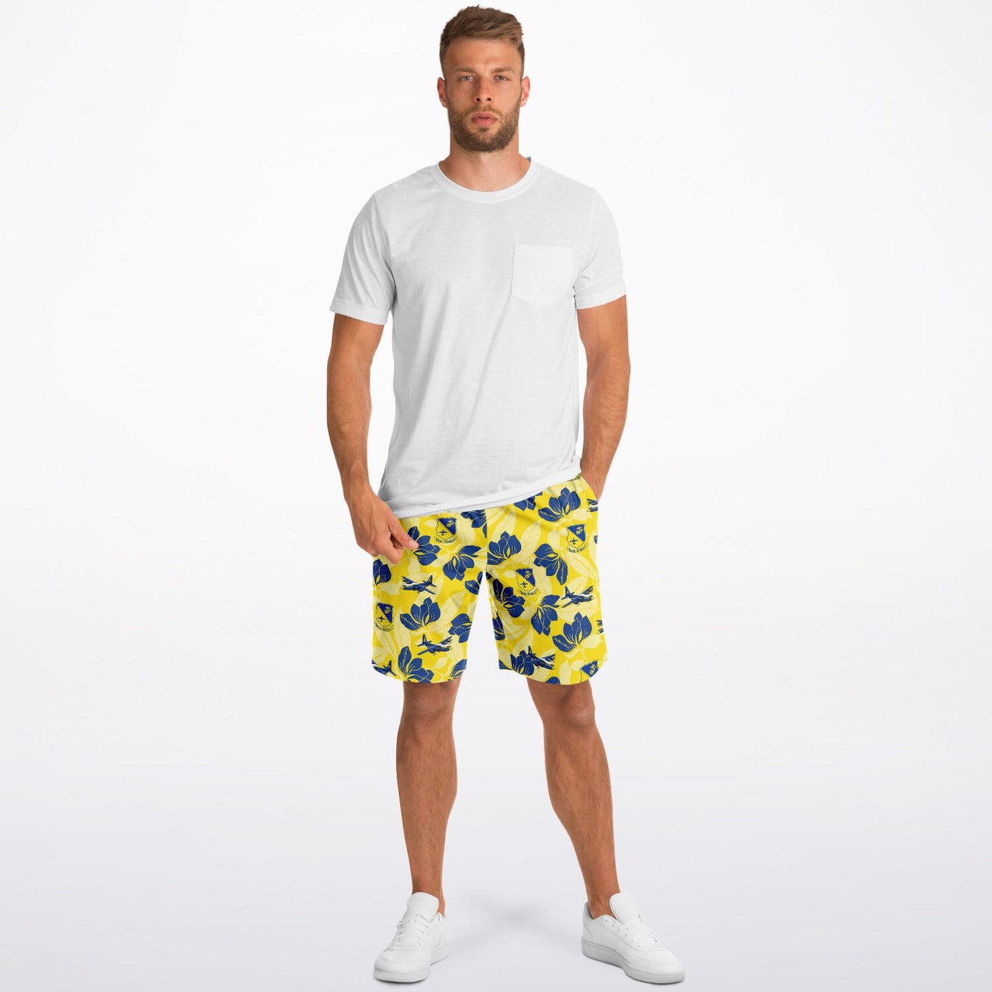 Blue Angels Test Athletic Long Shorts - AOP