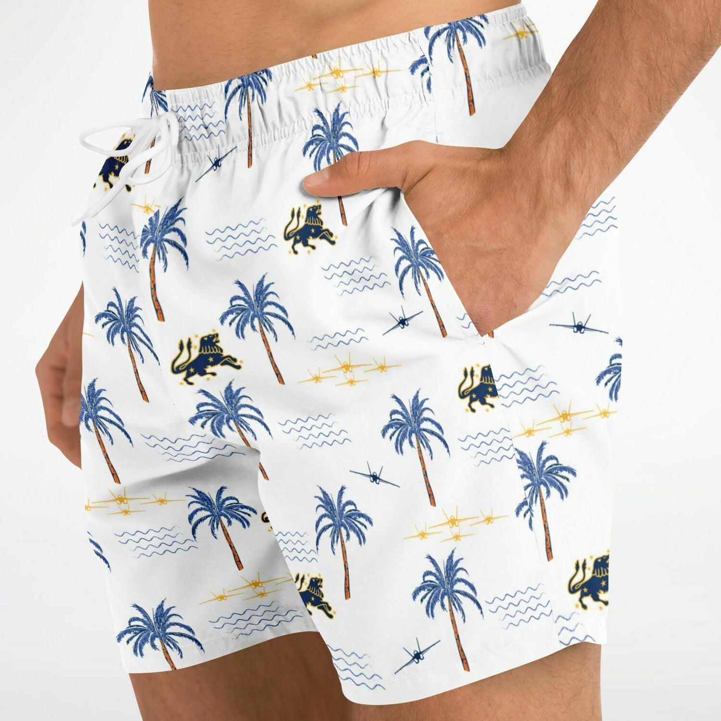 VFA-213 Mens ' White Hawaiian' Swim Trunks