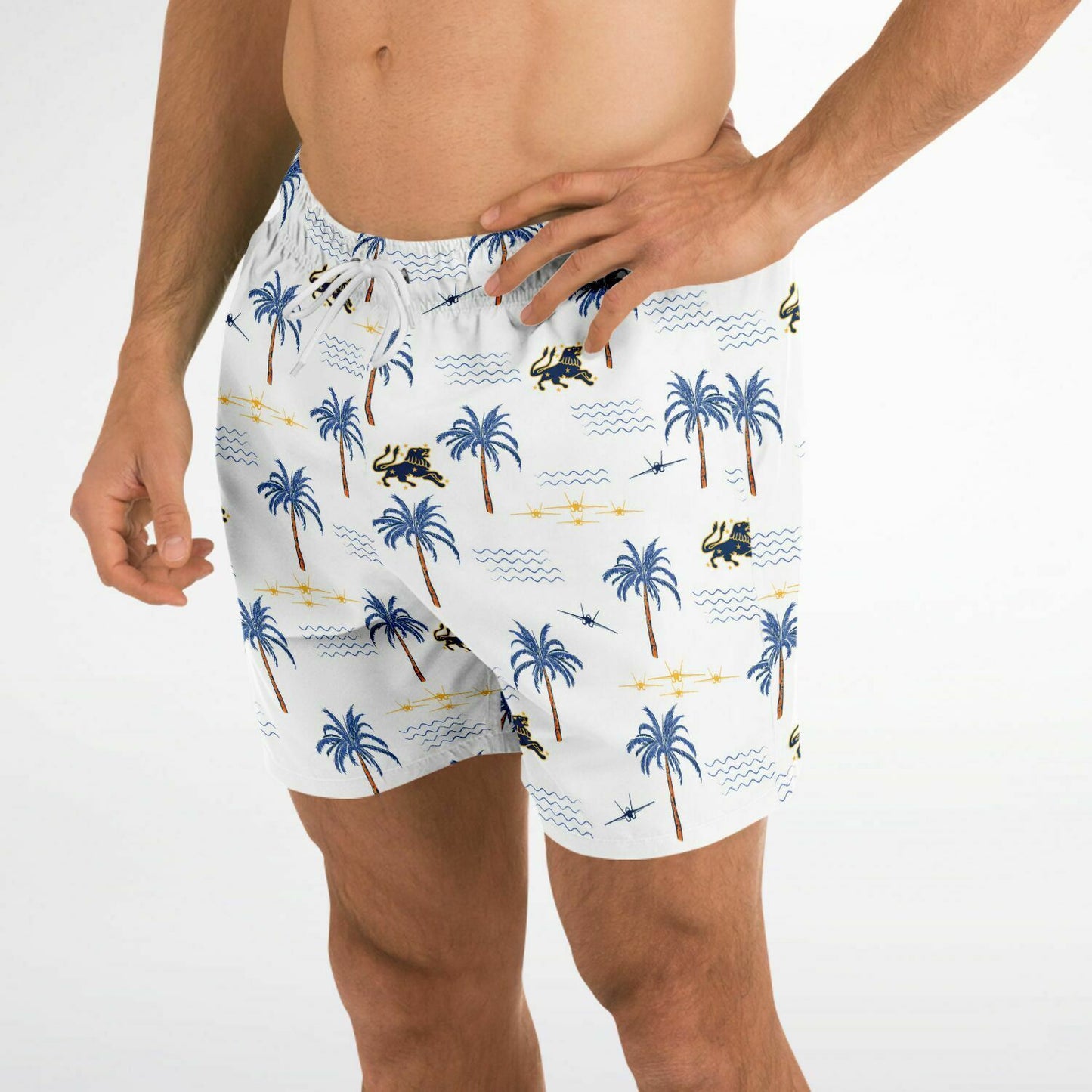 VFA-213 Mens ' White Hawaiian' Swim Trunks