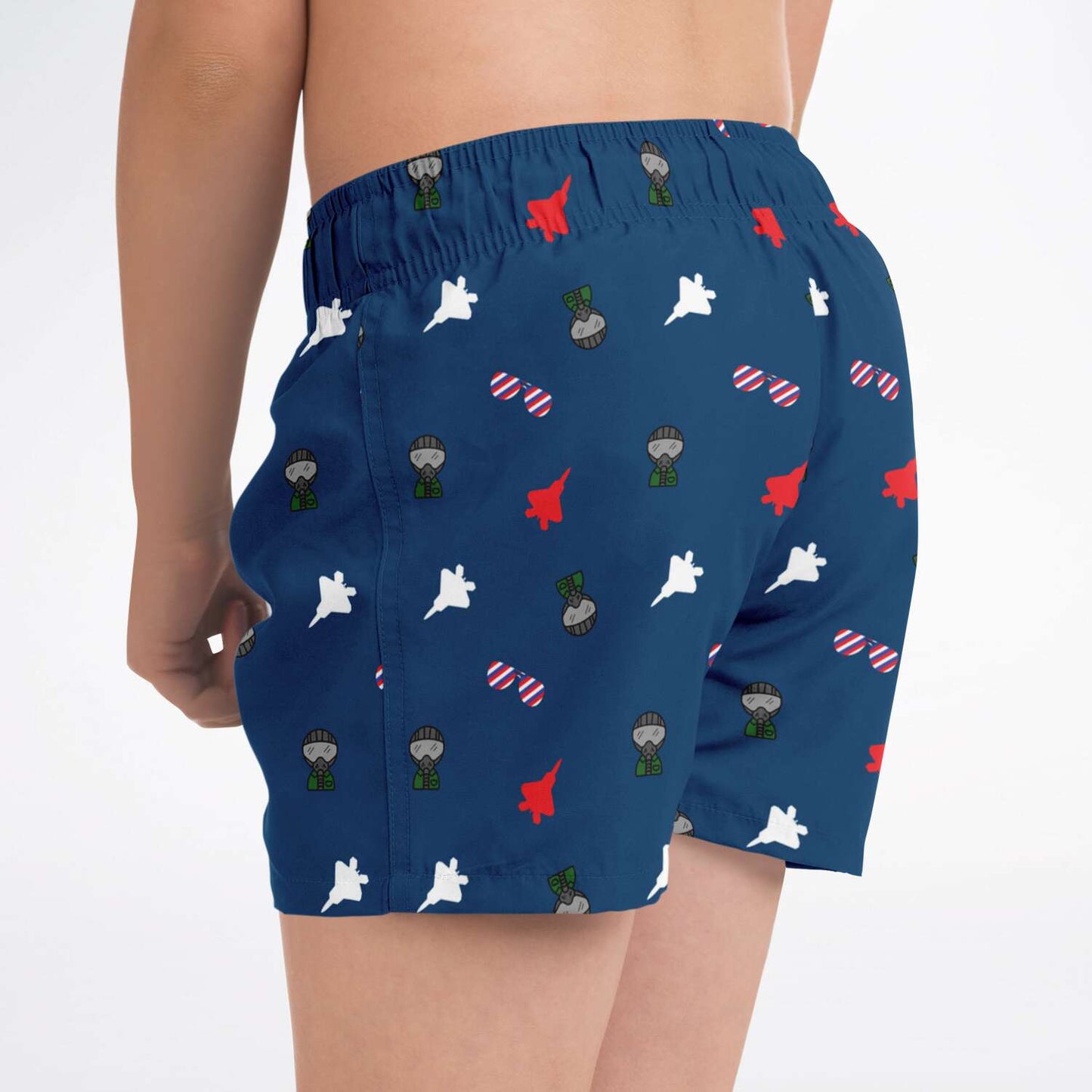 ANY Aircraft 'Lil Fighter in the USA' Boys Swim Trunks