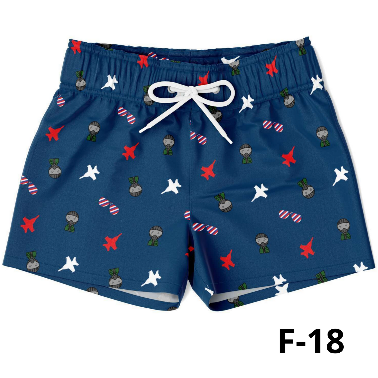 ANY Aircraft 'Lil Fighter in the USA' Boys Swim Trunks