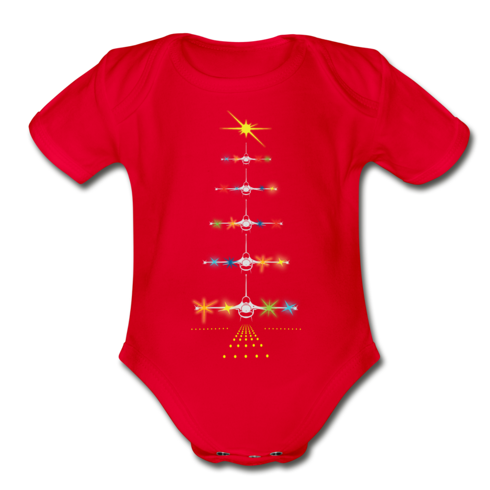 F-16 tree takes flight onesie - red