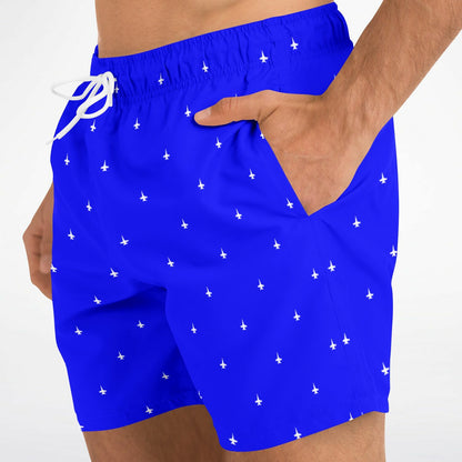 F-18 cd #14 and white Swim Trunks Men - AOP
