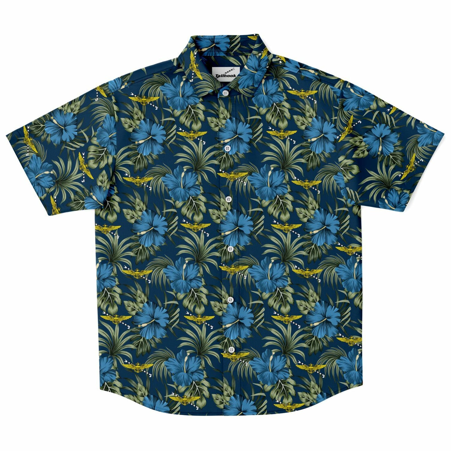 Tailhook 2024 PILOT Blue Flowers Hawaiian Short Sleeve Button Down Shirt