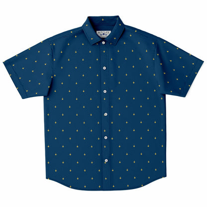 F-18 CD stroked Go Navy colors Short Sleeve Button Down Shirt