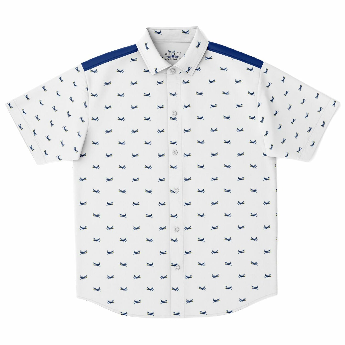Blue angels example Short Sleeve Button Down Shirt - AOP