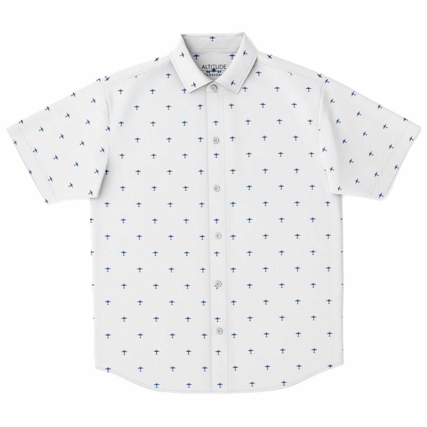 King Air 90 Beechcraft #63 and white Short Sleeve Button Down Shirt - AOP