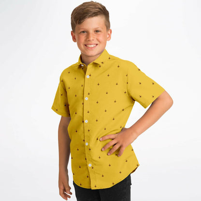 F-18C Kids/Youth Short Sleeve Button Down Shirt - #50 and #59