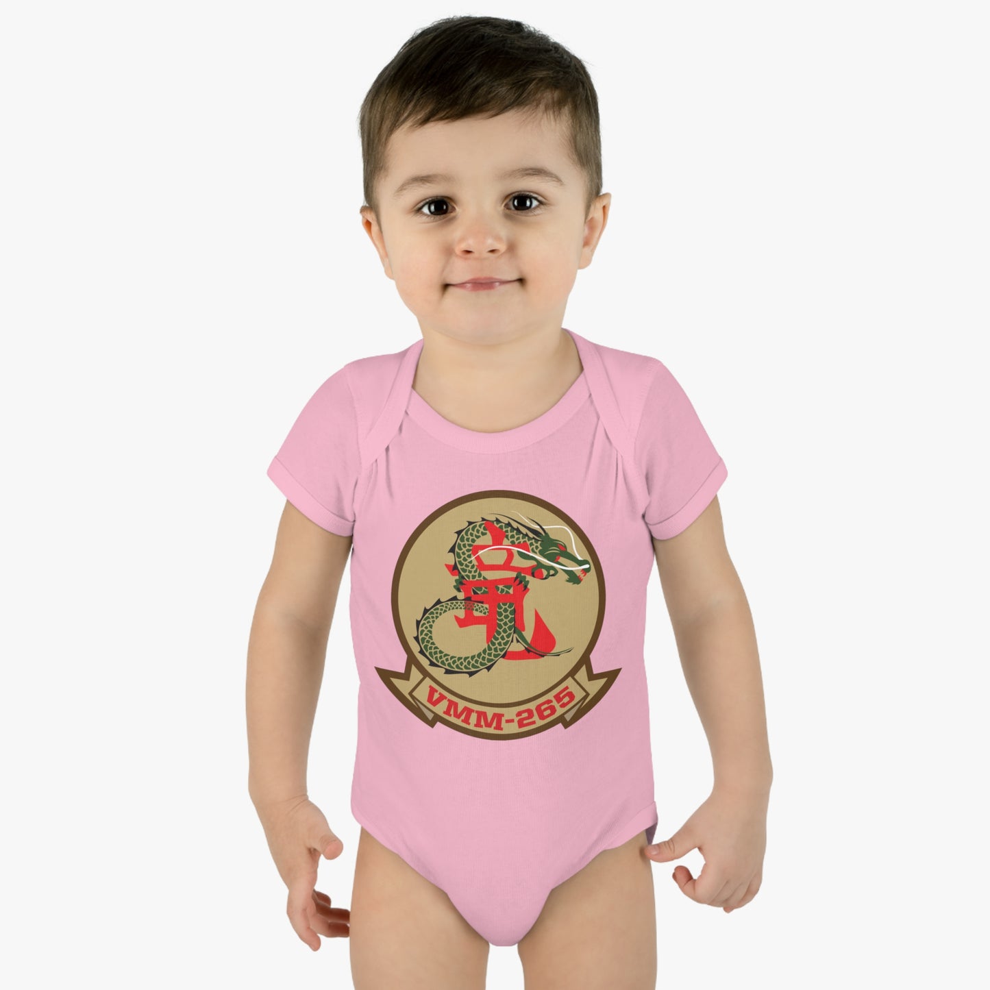 VMM-265 'TAN LOGO' Baby Onesie