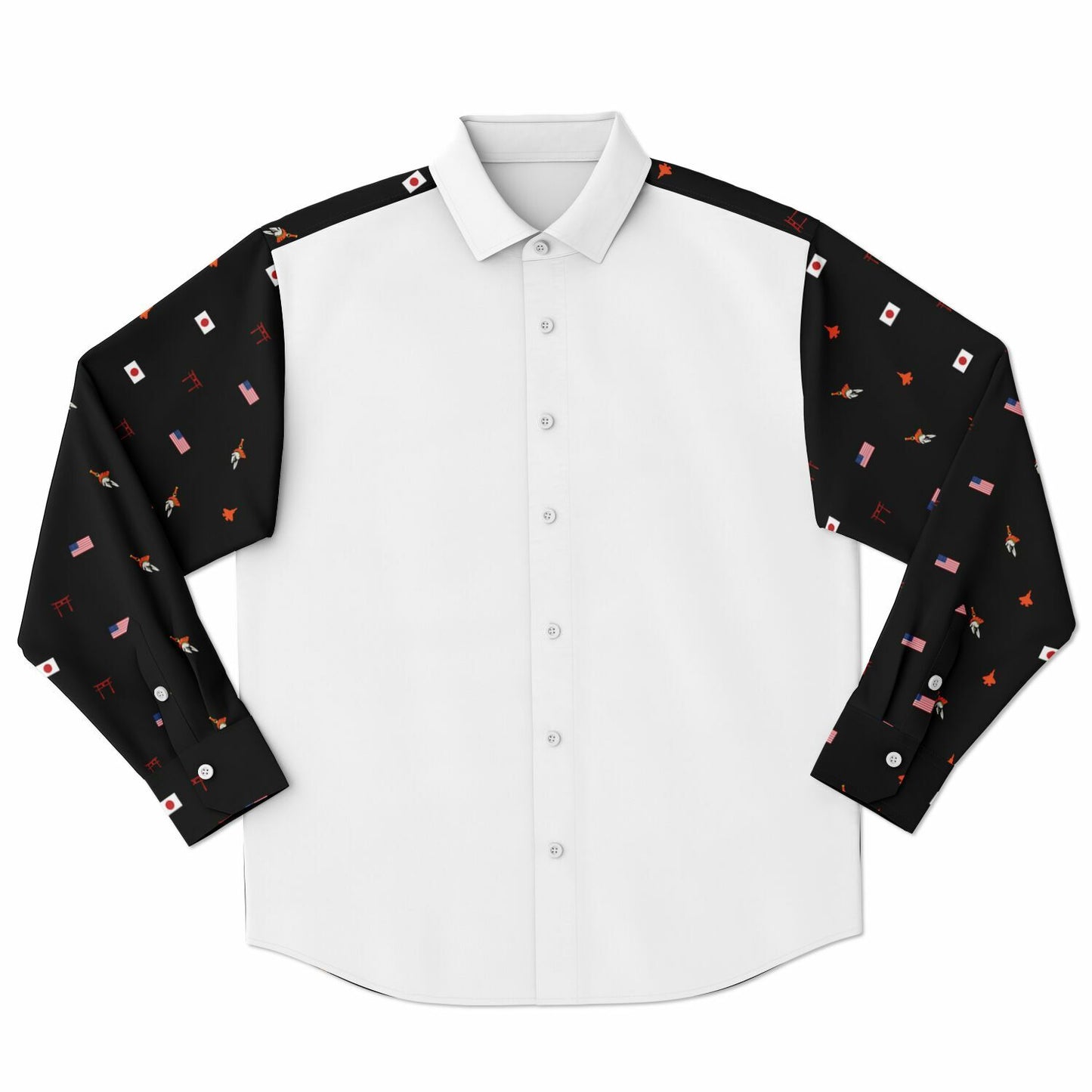 no order example Long Sleeve Button Down Shirt - AOP