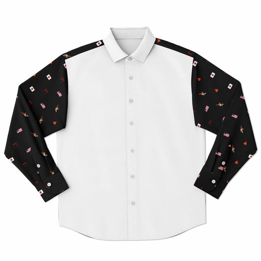 no order example Long Sleeve Button Down Shirt - AOP