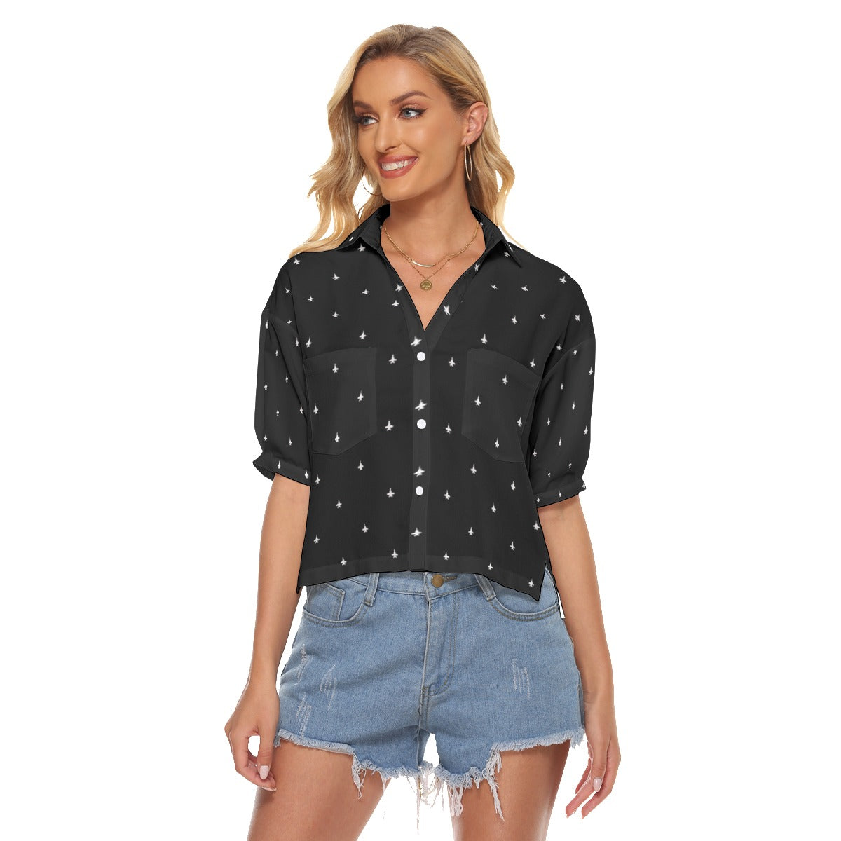 'Plane Classy' Cropped Womens V-Neck Shirt