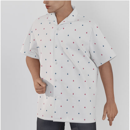 All-Over Print Men's Hawaiian Shirt With Button Closure |115GSM Cotton poplin