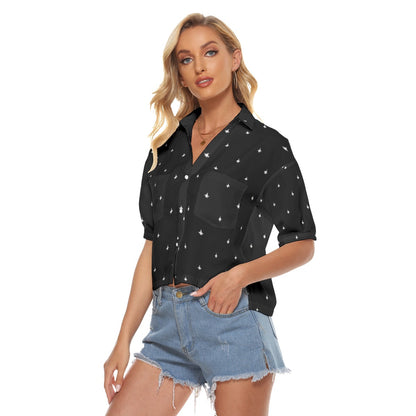 'Plane Classy' Cropped Womens V-Neck Shirt