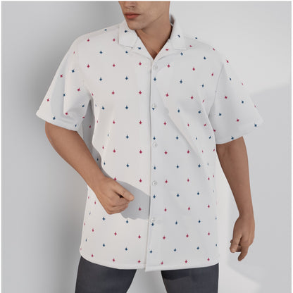 All-Over Print Men's Hawaiian Shirt With Button Closure |115GSM Cotton poplin