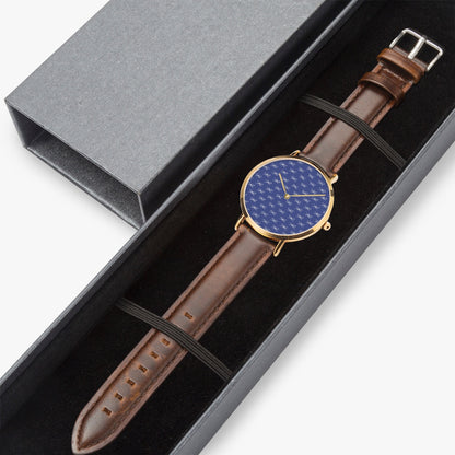 Leather Strap Quartz Watch (Rose Gold)