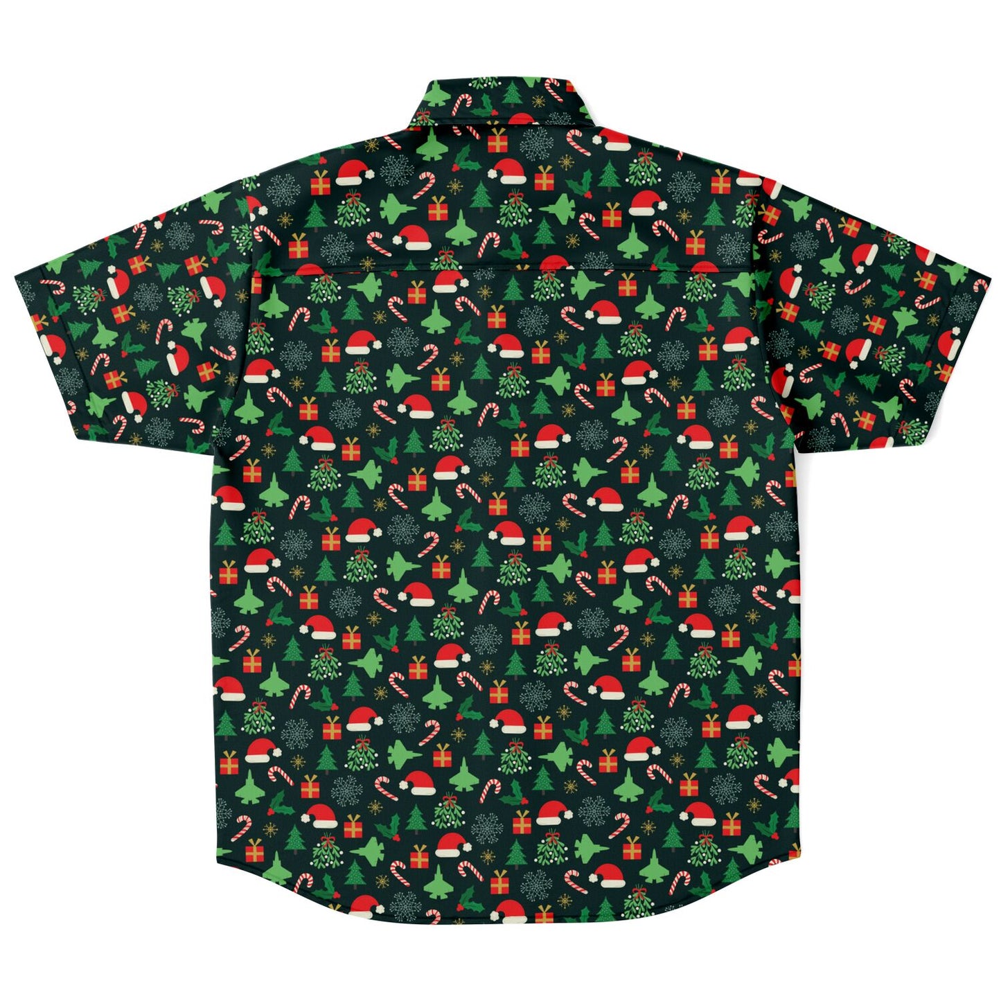 F-35C 2021 Christmas design Short Sleeve Button Down Shirt - Diandra Vantrease Medium