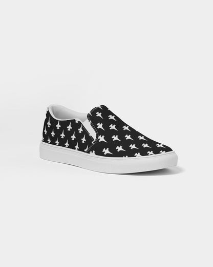 F-16 stroked black Women's Slip-On Canvas Shoe