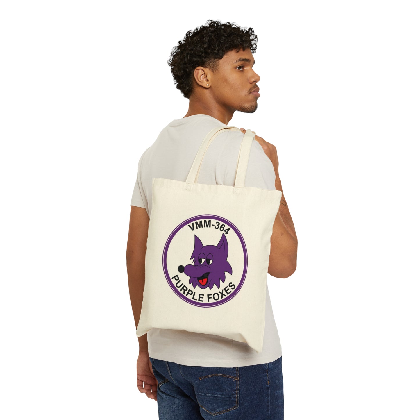 VMM-Purple Fox Cotton Canvas Tote Bag