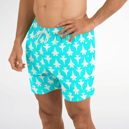 F-16 and F-35B #13 and white Swim Trunks Men - AOP