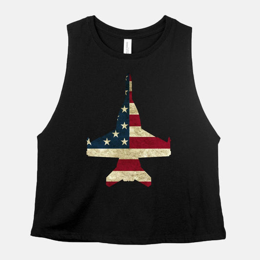 F-18 American Flag Cropped Tank