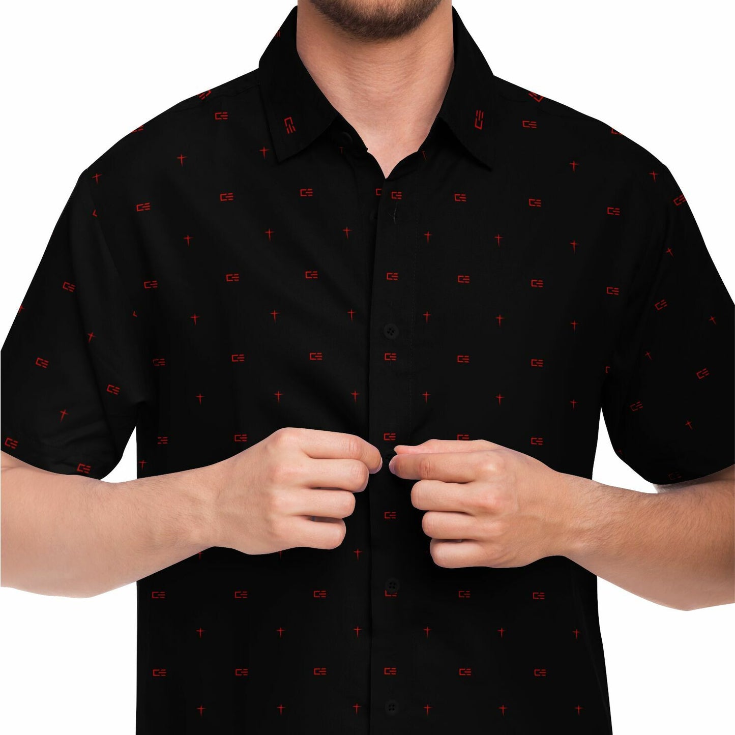 'CRUSH EVERYTHING' Men's Short Sleeve Button Down Shirt