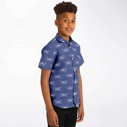 Kids/Youth Short Sleeve Button Down Shirt - AOP