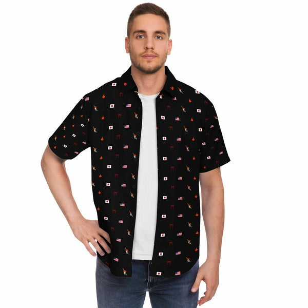 VFA-147 example of subtle Short Sleeve Button Down Shirt - AOP