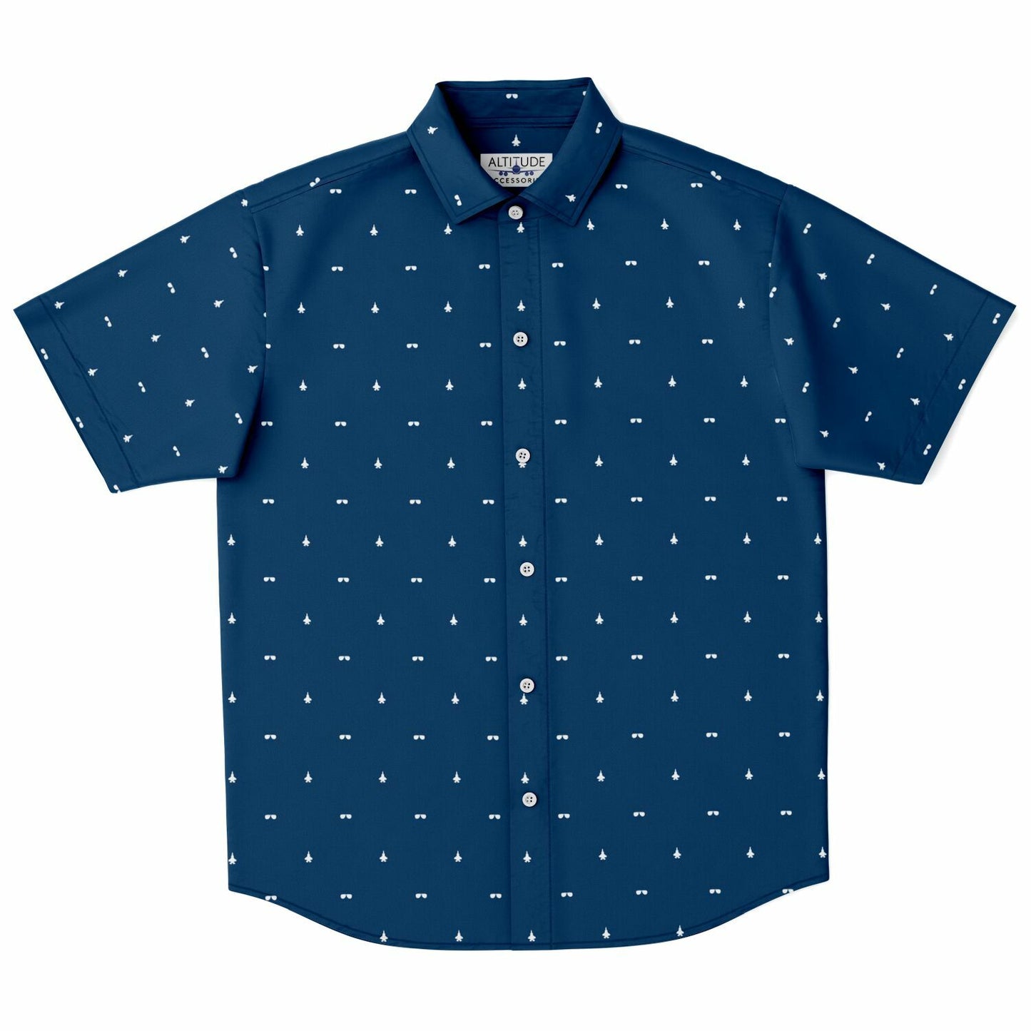 F-35B and glasses Short Sleeve Button Down Shirt