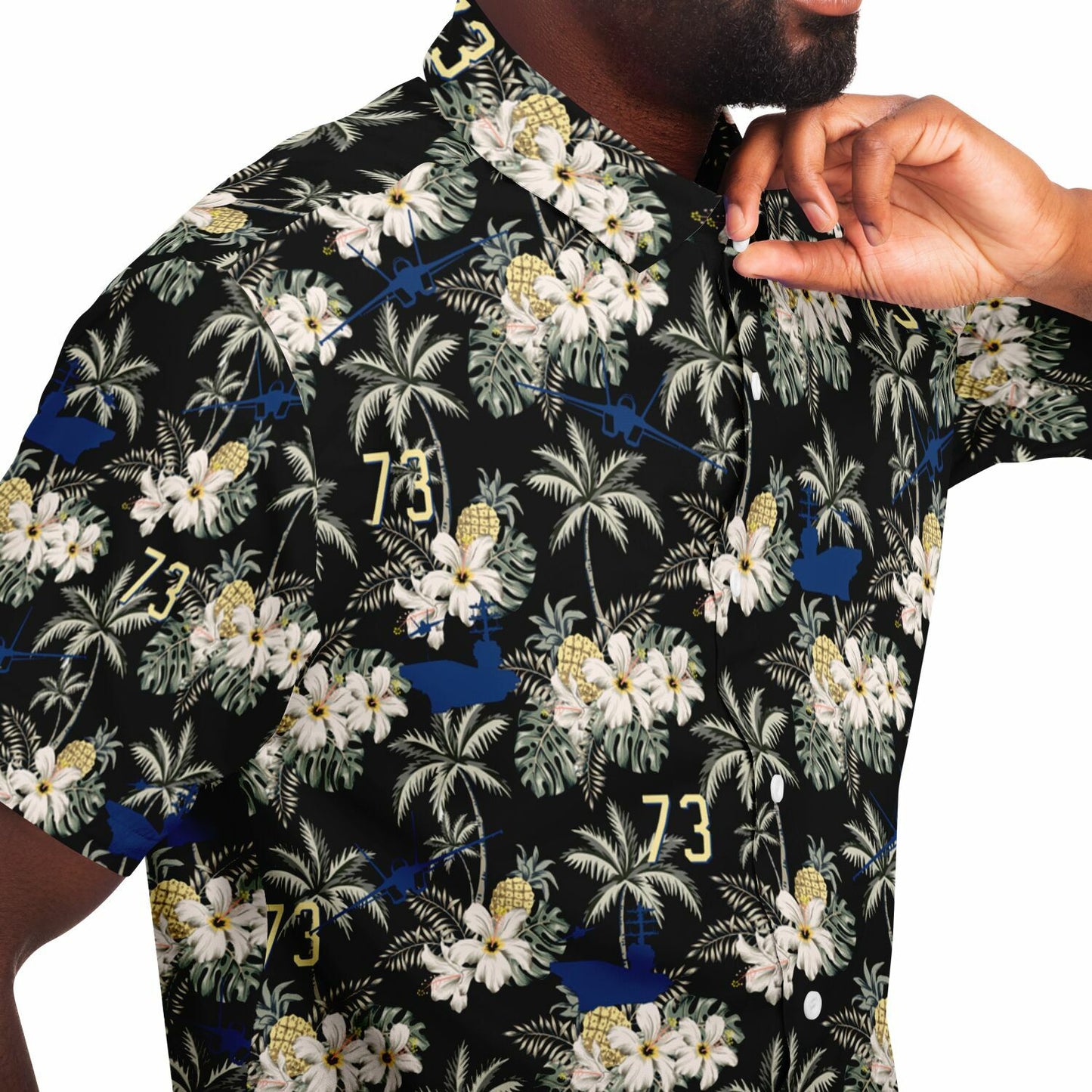 USS George Washington no order example Short Sleeve Button Down Shirt - AOP