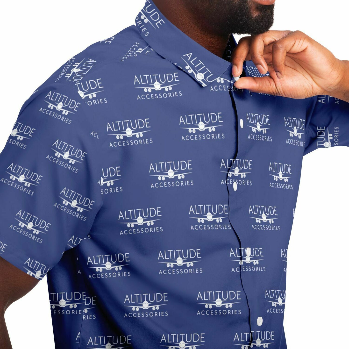 Mens Short Sleeve Button Down Shirt - AOP