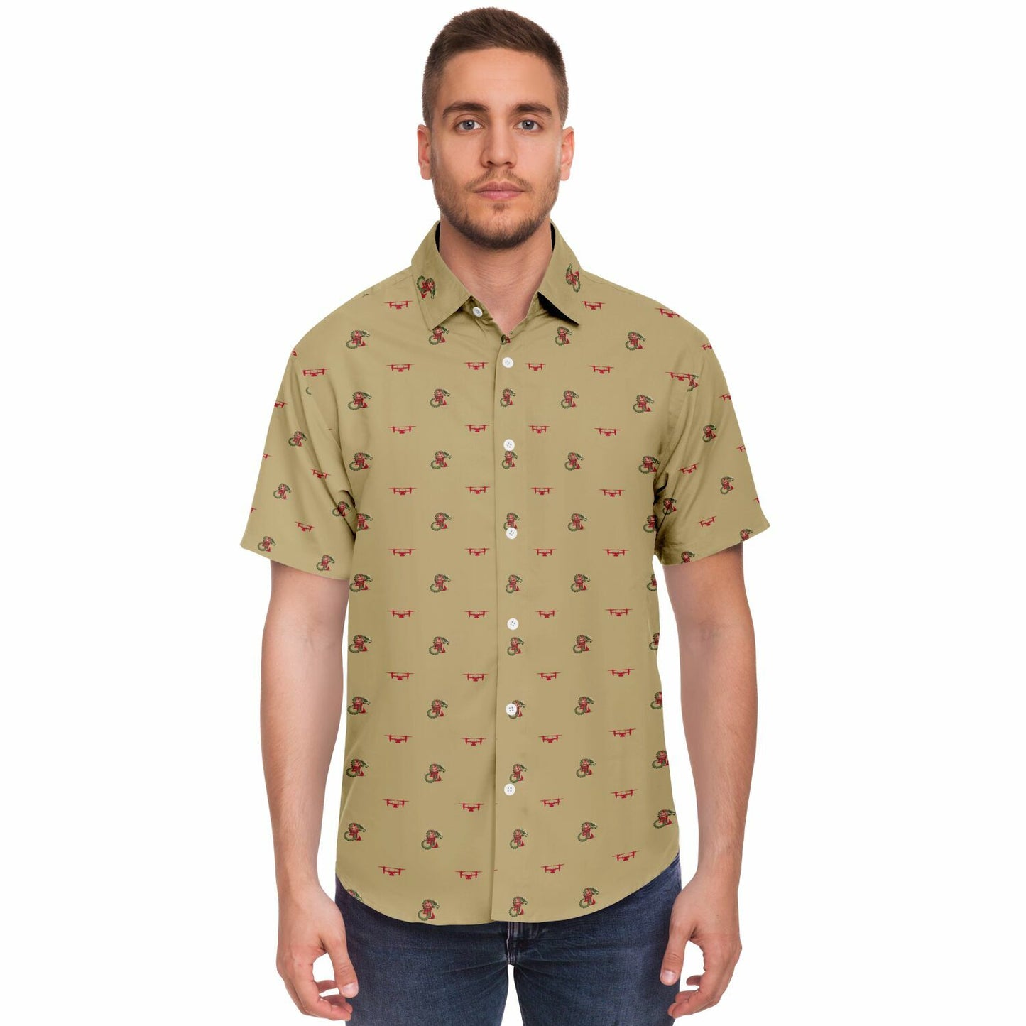 VMM-265 Mens Short Sleeve Button Down Shirt