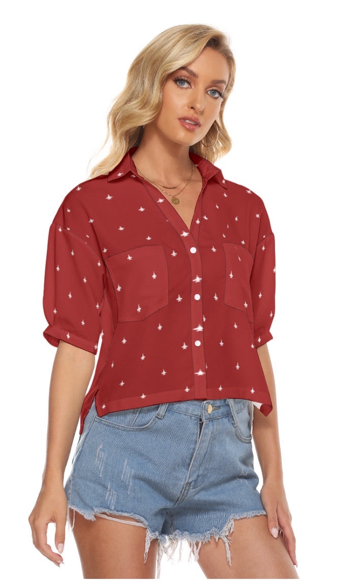 'Plane Classy' Cropped Womens V-Neck Shirt