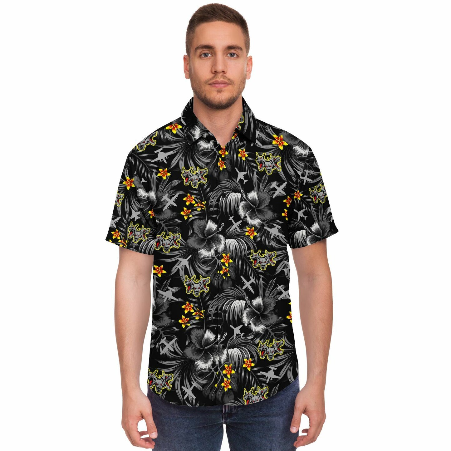 VX-30 'Black Hawaiian' Men's Short Sleeve Button Down Shirt