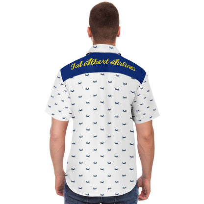 Blue angels example Short Sleeve Button Down Shirt - AOP