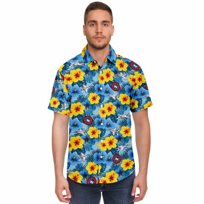 TOPGUN Hawaiian Men's Short Sleeve Button Down Shirt