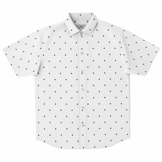 F-22 white with #64 jets Short Sleeve Button Down Shirt