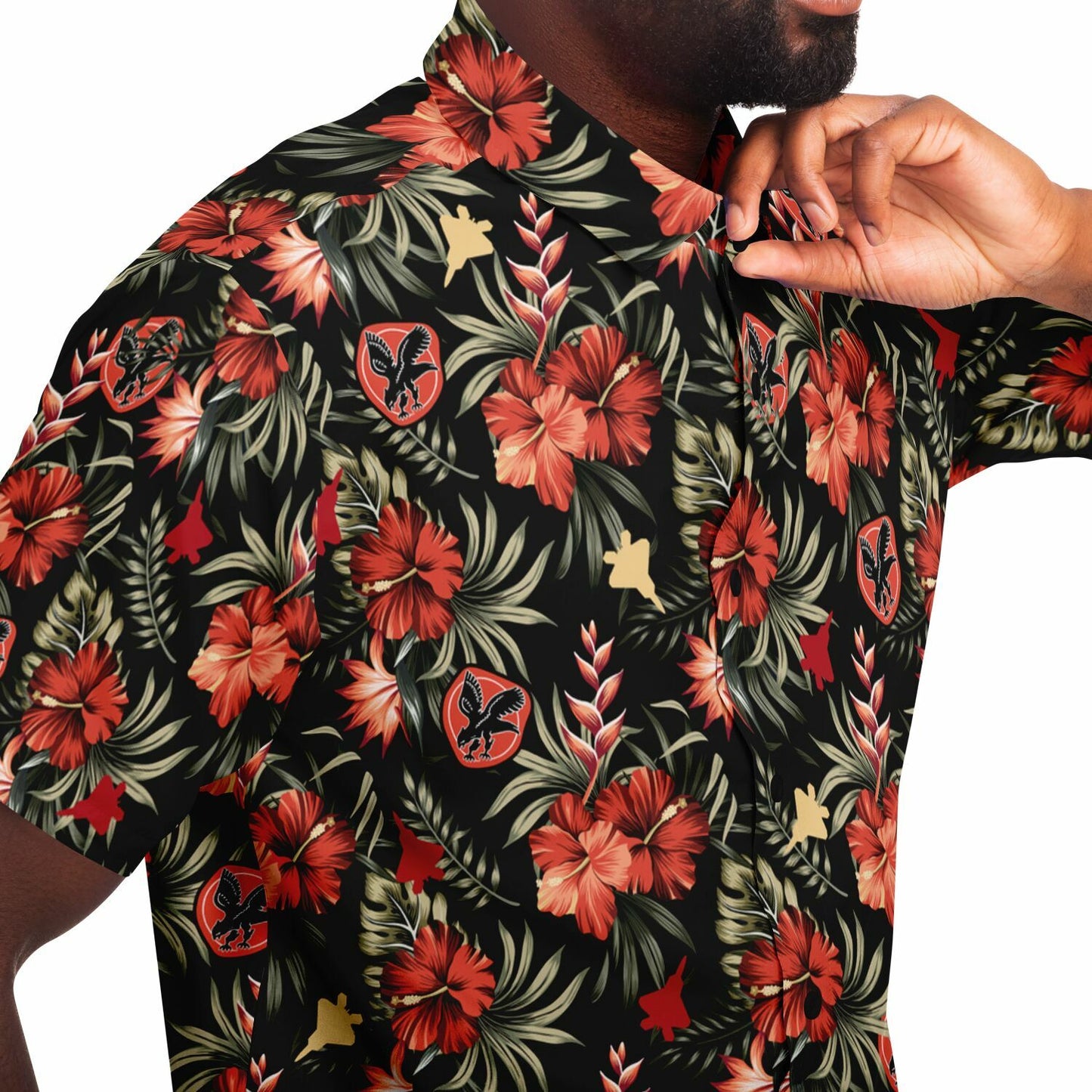 27th Fighter Squadron MUTED Short Sleeve Button Down Shirt - AOP