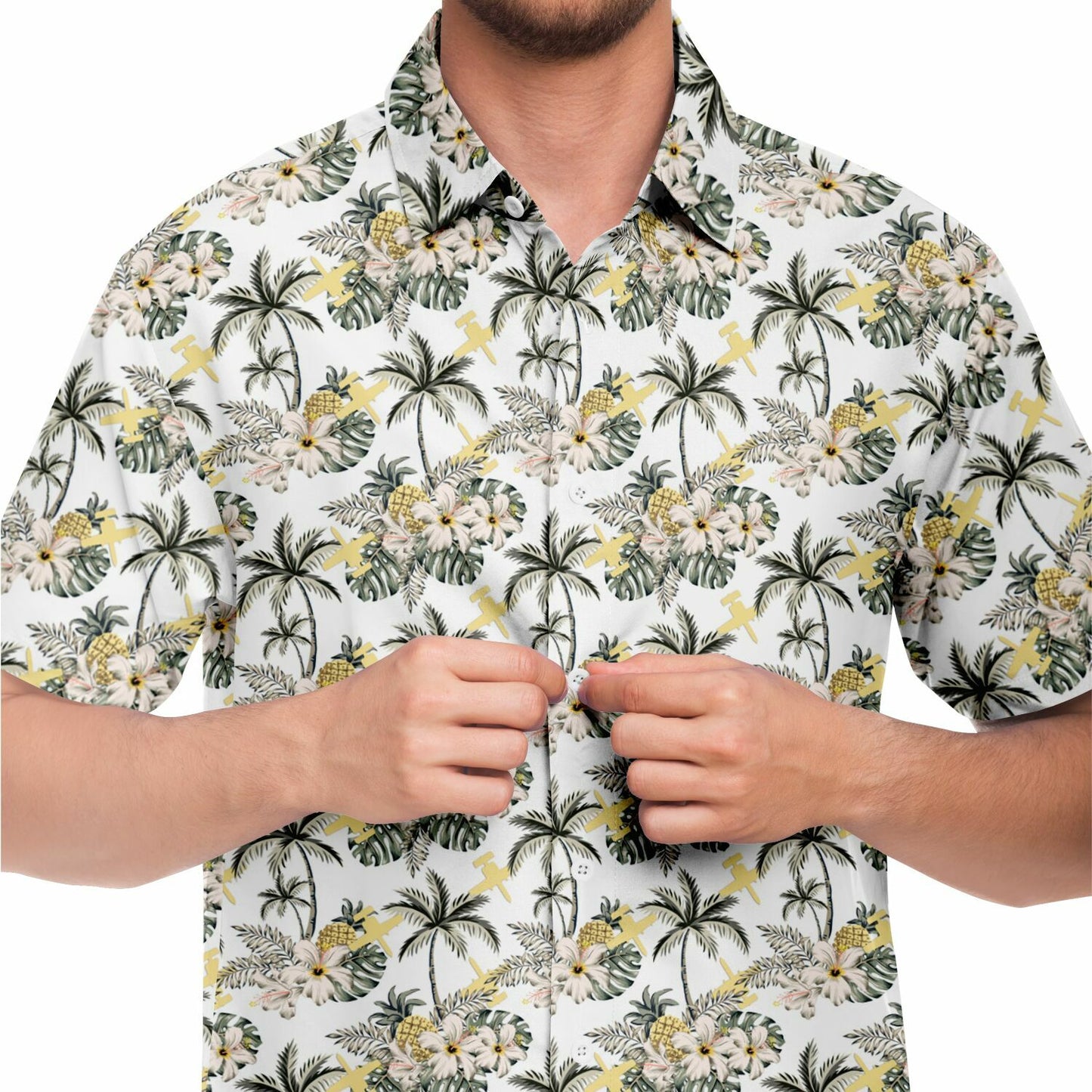A-10 Classy Hawaiian Short Sleeve Button Down Shirt - AOP