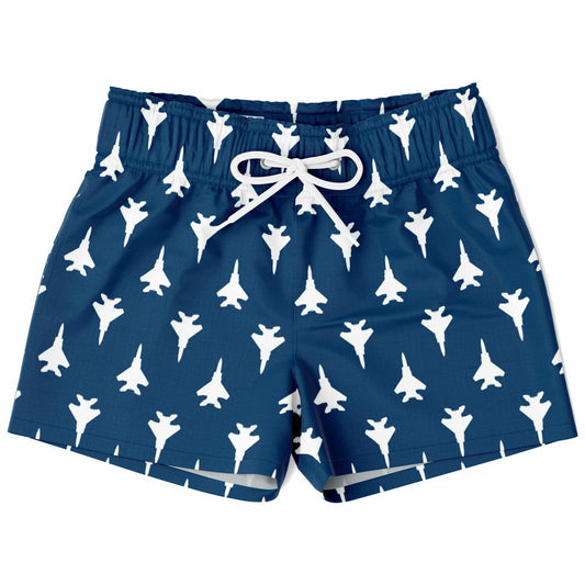 F-15C #64 and white Kids Swim Trunks - AOP
