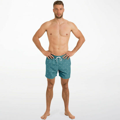 Emily Torrentez XL Growler NO pods. #52 and white stroked Swim Trunks Men - AOP